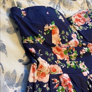 Strapless A-Line Summer Floral Dress (Smocked)